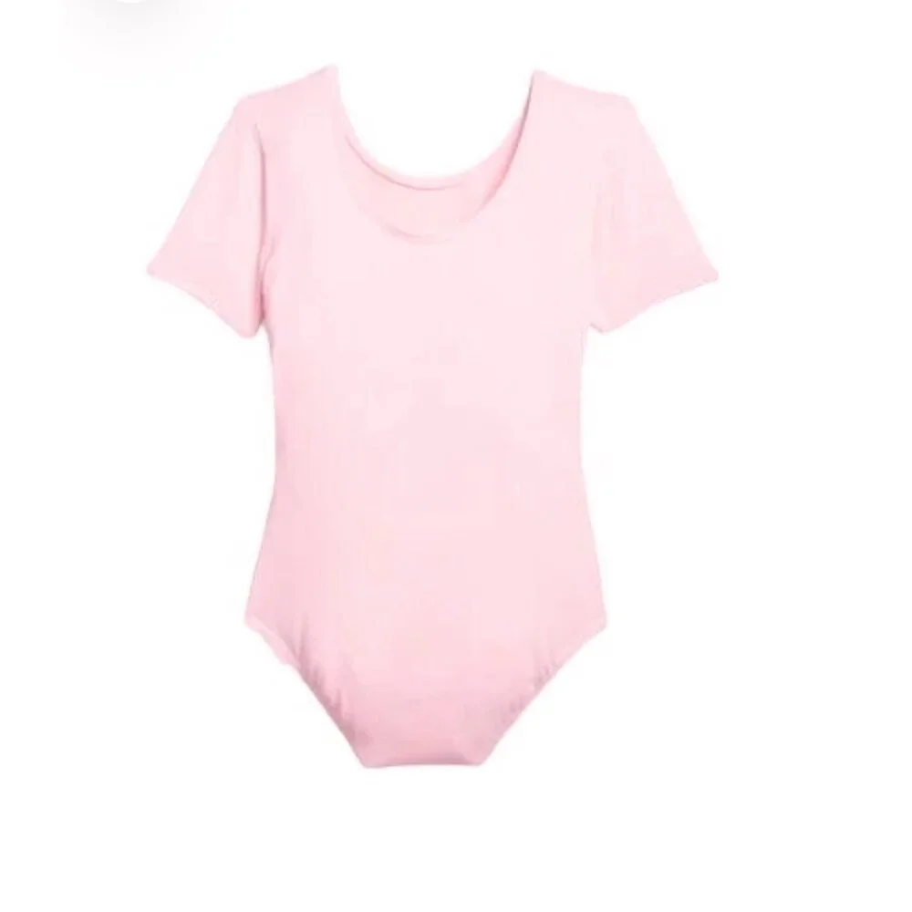 Danskin Childs L 12-14 Leotard Petal Pink Short Sleeve Scoop Neck Dance